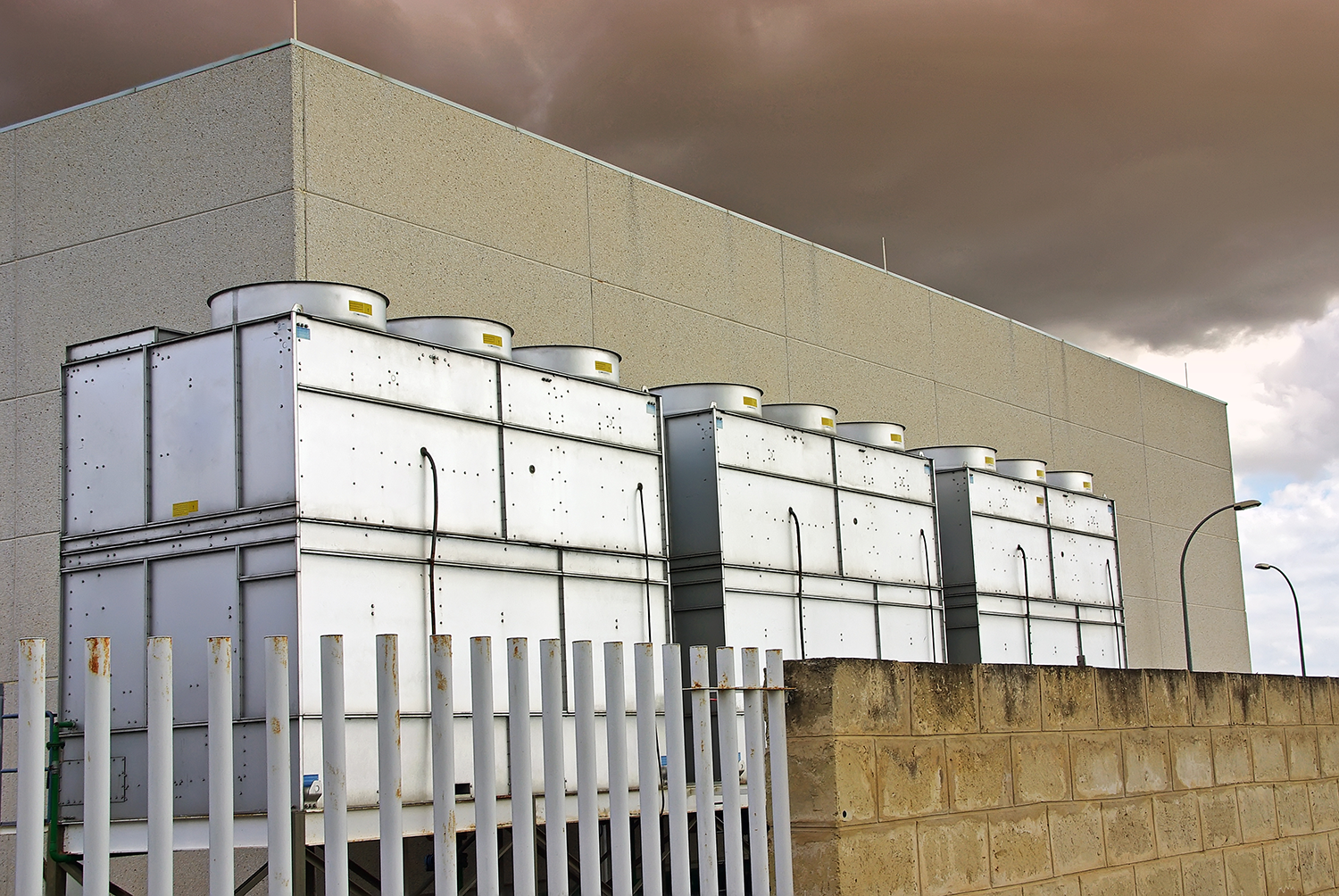 three cooling tower units on the roof - cooling tower experts