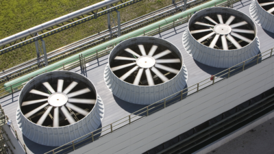 aerial view cooling tower fans - cooling tower experts