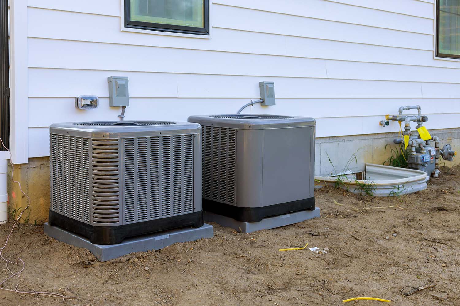 Cooling Tower Experts Residential HVAC air conditioning system outside installation on a residence